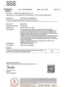 svhc ptfe aqueous dispersion